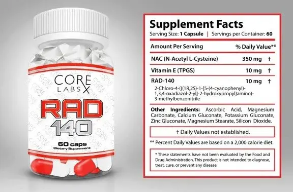 Core Labs RAD-140 купить в Киеве. Заказать Core Labs RAD-140. Описания,  фото, характеристики, доставка - Fitness Nutrition