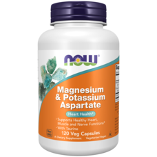 NOW Foods Magnesium & Potassium Aspartate Veg Capsules